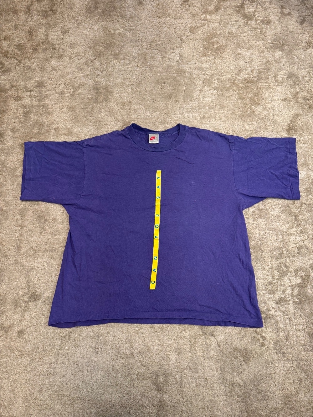 Vintage 90s Nike Kick Some Butt T Shirt Purple Made in USA Single Stitch L